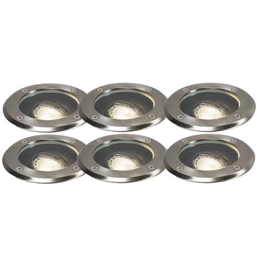 Sada 6 moderních venkovních bodových svítidel z nerezové oceli IP65 nastavitelných - Delux