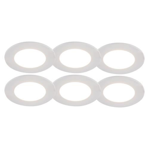 Sada 6 zapuštěných bodových světel bílých vč. LED 3-stupňový stmívač IP65 - Blanca