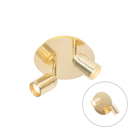 Moderní koupelnové bodové světlo mosazné 2-světlo IP44 - Ducha