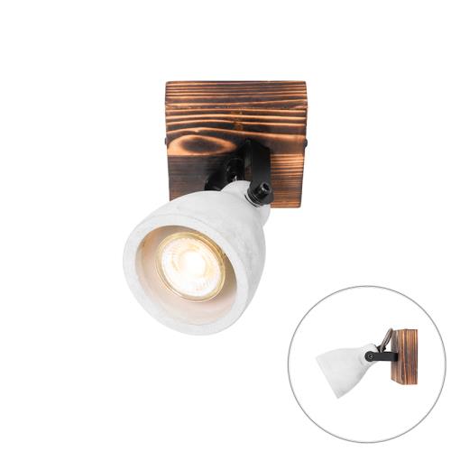 Průmyslové stropní bodové světlo dřevo s betonem - Creto