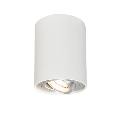 Chytré přisazené bodové svítidlo bílé a ocelové, naklápěcí, vč. WiFi GU10 - Rondoo up