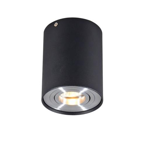 Chytré přisazené bodové svítidlo černé s ocelí vč. WiFi GU10 - Rondoo Up