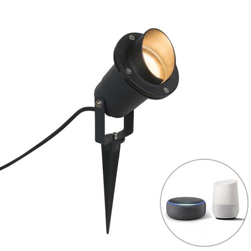 Chytrý bodový reflektor s kolíkem černý IP65 vč. wifi GU10 - Done