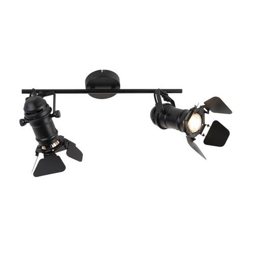 Chytrý reflektor černý vč. WiFi GU10 2-světla s klapkami - Movie