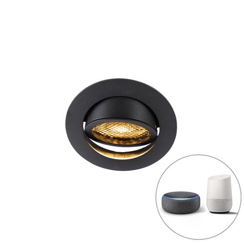 Chytré zapuštěné bodové svítidlo černé vč. WiFi GU10 nastavitelné - Ude Honey