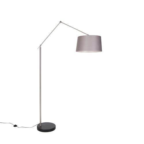 Moderní stojací lampa ocel sodstínem tmavě šedá 45 cm - Editor