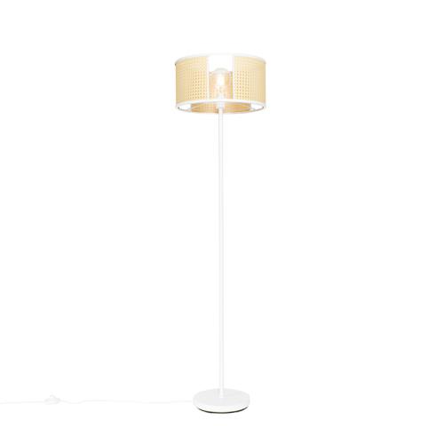 Orientální stojací lampa bílá s ratanem 40 cm - Akira