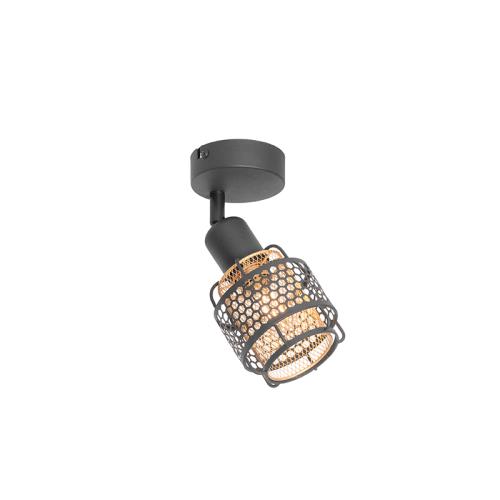 Designové stropní svítidlo černé se zlatem - Noud