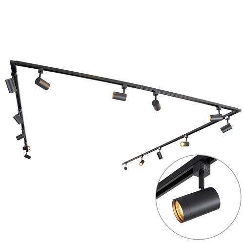 Moderní 1-fázový kolejnicový systém s 14 reflektory černý - Jeana