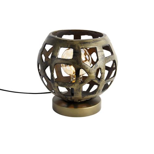 Industriální stolní lampa starožitné zlato - Bobby