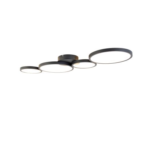 Stropní svítidlo černé vč. LED 3-stupňový stmívač 4-světlo - Lupolo