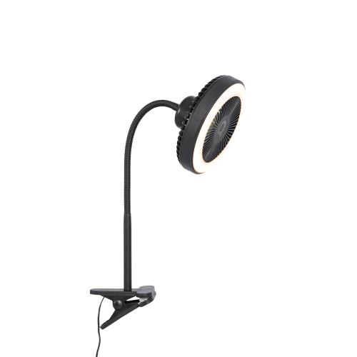 Stolní ventilátor černý vč. LED 2700K - Dores