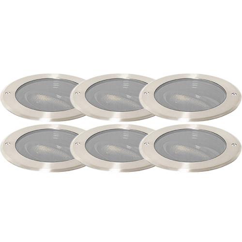 Sada 6 bodových světel do země ocel AR111 nastavitelné IP65 - Delux Honey