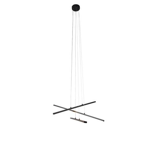 Závěsné svítidlo černé vč. LED 3-stupňové stmívatelné 6-světlo - Jolanta