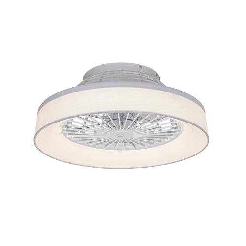 Stropní ventilátor bílý s hvězdným efektem 47 cm vč. LED stmívatelný s dálkovým ovládáním - Emily