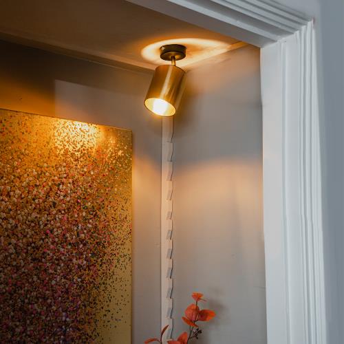 Moderní bodové světlo černé se zlatem - Lofty