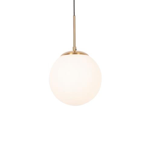 Závěsné svítidlo v art deco stylu zlaté s opálovým sklem - Flore