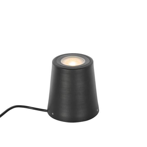 Moderní zahradní bodové světlo černé kulaté IP65 - Lennard