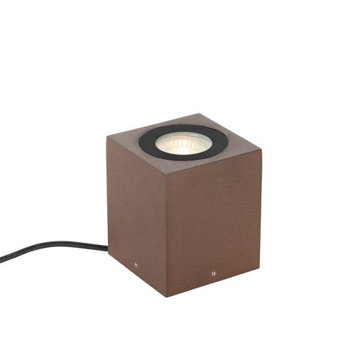 Průmyslové zahradní bodové světlo rezavě hnědé čtvercové IP65 - Lennard