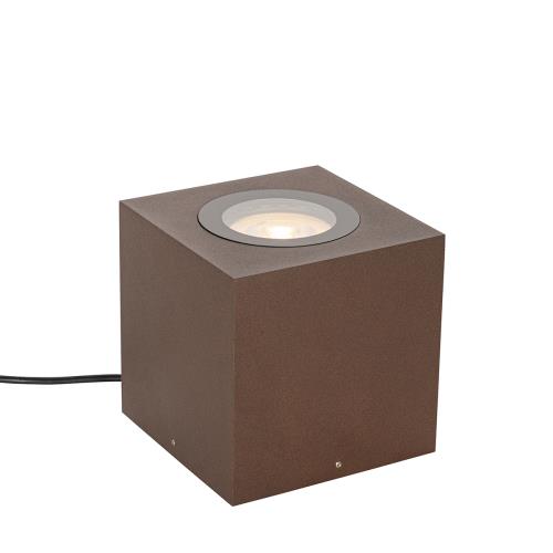 Průmyslové venkovní bodové světlo rezavě hnědé čtvercové IP65 AR111 - Lennard