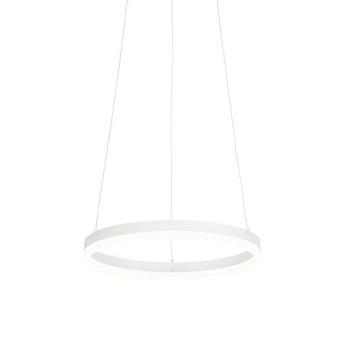 Designové závěsné svítidlo bílé 40 cm vč. LED 3-stupňové stmívatelné - Anello