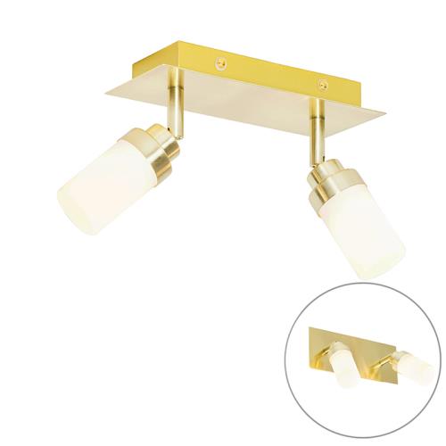 Moderní koupelnové bodové světlo mosazné 2-světlo IP44 - Japie