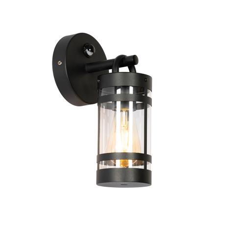 Venkovní nástěnné svítidlo černé IP44 s detektorem pohybu - Ruben