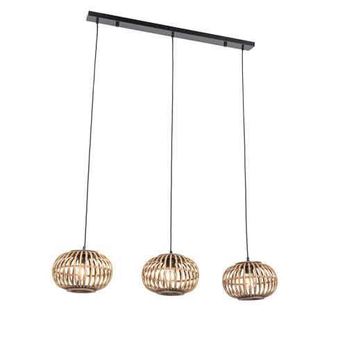 Orientální závěsné svítidlo bambus 3-světlo obdélníkové - Amira