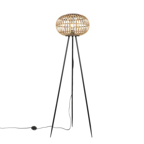 Orientální stojací lampa na trojnožce bambus - Amira