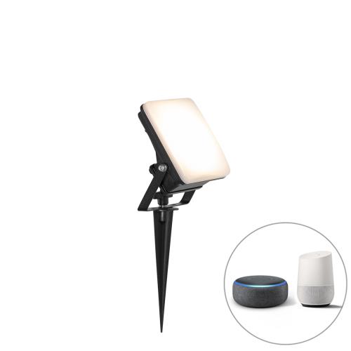 Chytré bodové světlo černé 12,8 cm vč. LED IP65 se zemním hrotem - Ruud