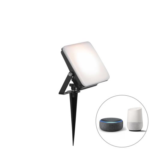 Chytré bodové světlo černé 14,5 cm vč. LED IP65 se zemním hrotem - Ruud