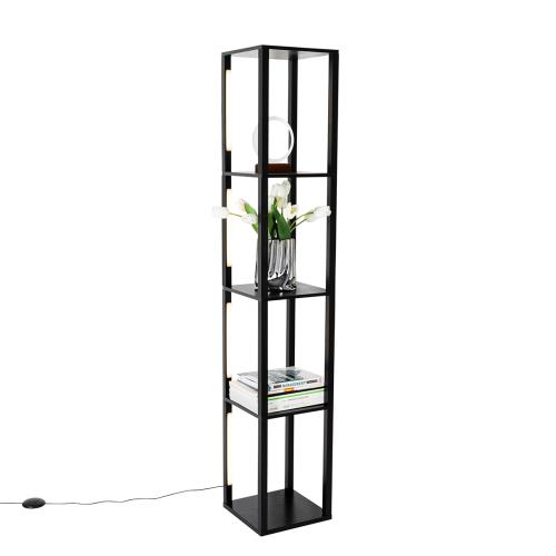 Designová stojací lampa černá vč. LED 3-stupňové stmívání - Tianna