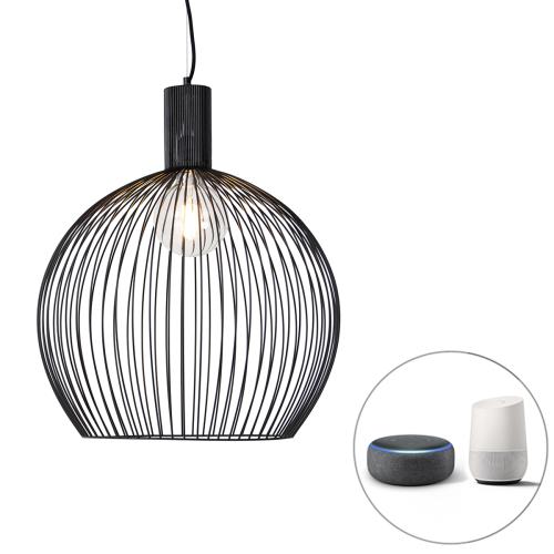 Chytré kulaté závěsné svítidlo černé 50 cm vč. Wi-Fi G95 - Dos