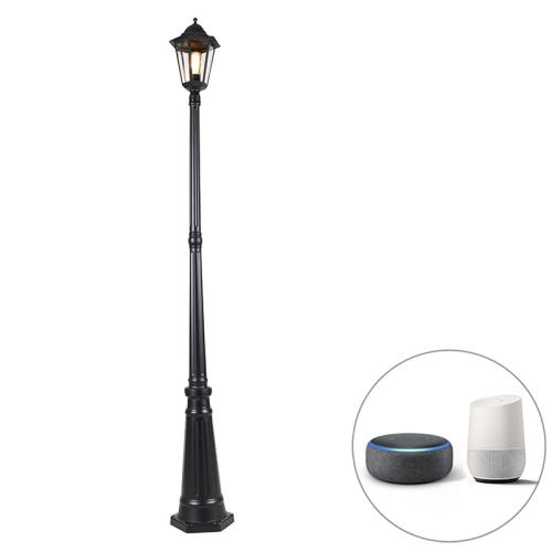 Chytrá venkovní lucerna černá 200 cm IP44 vč. Wifi ST64 - Havana