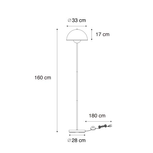 Chytrá stojací lampa černá se zlatem vč. Wifi A60 - Magnax