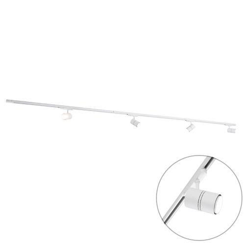 Moderní 3-fázový kolejnicový systém bílý se 4 reflektory 3000-4000K - Ruler 38