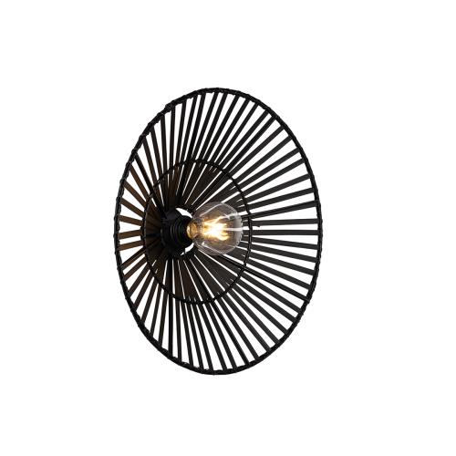 Orientální nástěnná lampa černá bambus - Pua