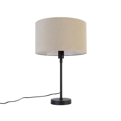 Stolní lampa černá nastavitelná sodstínem světle hnědým 35 cm - Parte