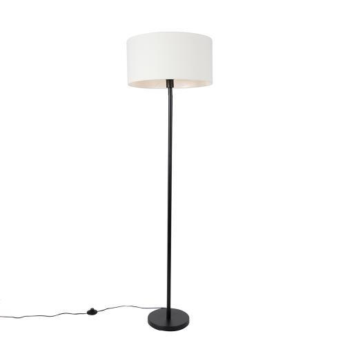 Stojací lampa černá sstínítkem bílým 50 cm - Simplo