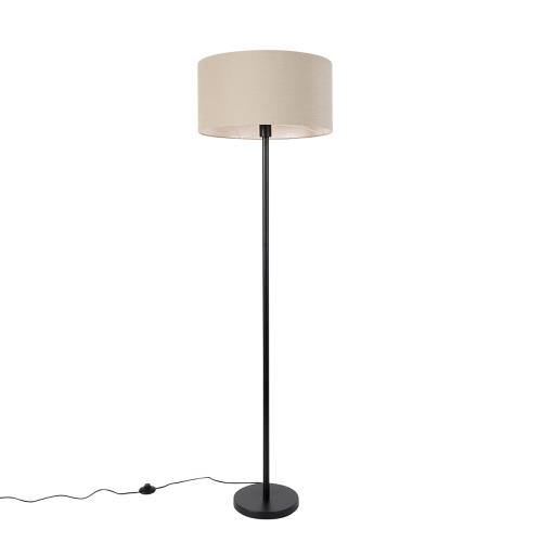 Stojací lampa černá sstínítkem světle hnědým 50 cm - Simplo