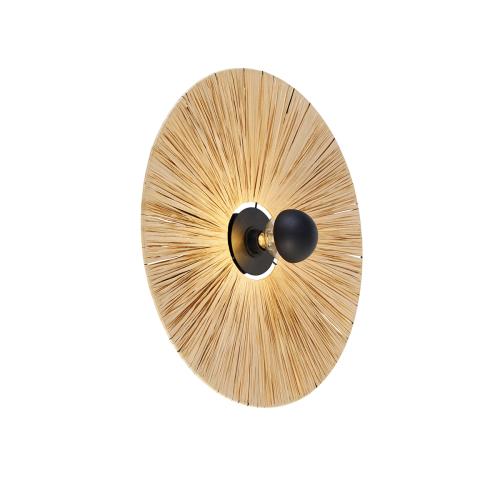 Rustikální nástěnná lampa černá s provazem 60 cm - Leia