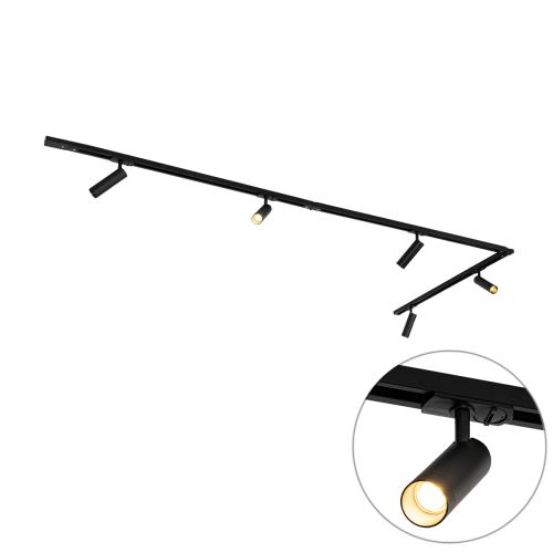 Moderní kolejnicový systém s 5 bodovými světly černý 1-fázový GU10 35mm - Iconic Jeana Luxe