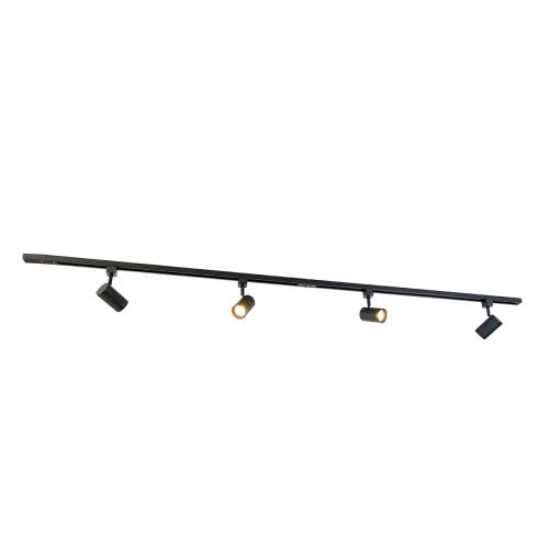 Moderní 1-fázový kolejnicový systém se 4 reflektory černý - Jeana