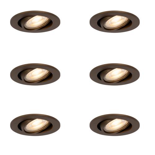 Sada 6 moderních otočných bodových svítidel tmavě bronzová - Cisco