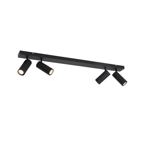 Moderní stropní bodové světlo černé 4-světlo nastavitelné - Renna