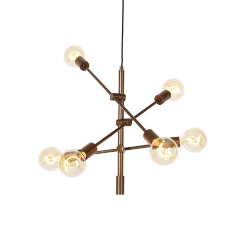 Průmyslové závěsné svítidlo tmavě bronzové 6-světlo - Sydney