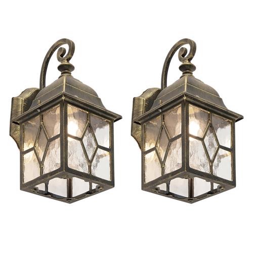 Sada 2 romantických venkovních nástěnných lamp bronzových - Londýn
