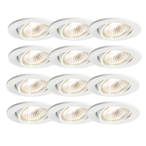 Sada 12 zapuštěných bodových světel bílých naklápěcích - Cisco