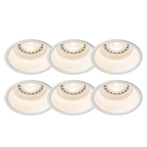 Sada 6 moderních zapuštěných bodových světel bílých - Dept