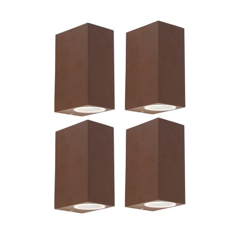 Sada 4 nástěnných lamp rezavě hnědých 2-světlo IP44 - Baleno I